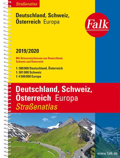 neuveden: Německo, Rakousko, Švýcarsko atlas Falk spirála  19/20