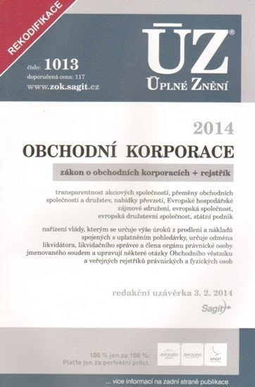 neuveden: ÚZ 1013 Obchodní korporace 2014