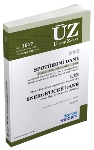 neuveden: ÚZ 1617 Spotřební daně, líh, paliva a maziva, energetické daně, 2025