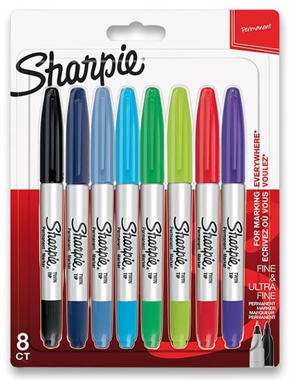 neuveden: Permanentní popisovač Sharpie Twin Tip sada 8 ks