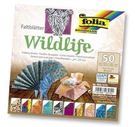 neuveden: Folia Origami papíry na skládání 15 x 15 cm - divočina 80 g