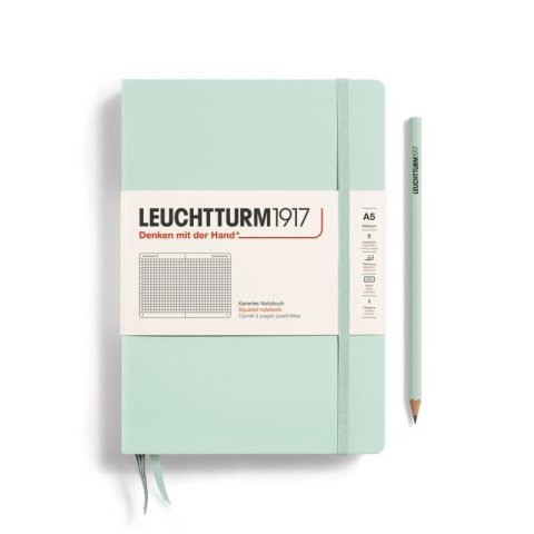 neuveden: Leuchtturm1917 Zápisník Mint Green Medium A5 čtverečkovaný