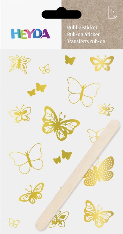 neuveden: HEYDA Propisoty 10 x 19 cm - motýlci zlatí