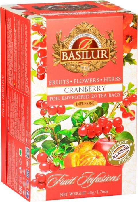 neuveden: BASILUR Fruit Cranberry přebal 20x2g