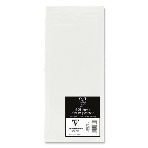 neuveden: CLAIREFONTAINE hedvábný papír - bílý, 6 ks, 50x70 cm