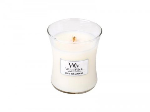 neuveden: WoodWick White Tea & Jasmine svíčka váza 275g