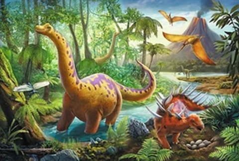 neuveden: Trefl Puzzle Dinosauři na cestách / 60 dílků