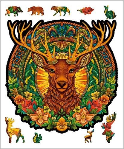 : Dřevěné puzzle - Zázračný jelen