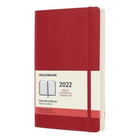 neuveden: Moleskine Diář 2022 červený L, denní, měkký