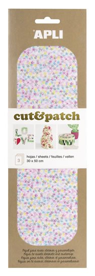 neuveden: APLI CutPatch papír 30 x 50 cm - Hvězdičky lesklé 3 ks