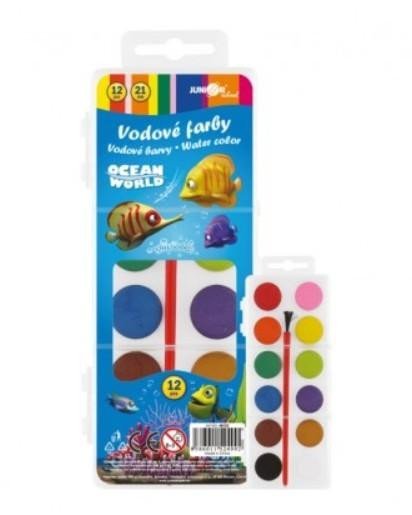 neuveden: Vodové barvy Ocean World/12 barev se štětcem
