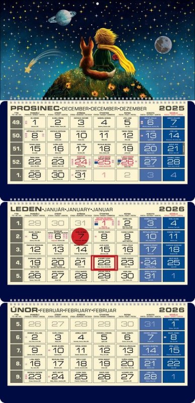 neuveden: Tříměsíční kalendář 2026 LUXUS - MALÝ PRINC