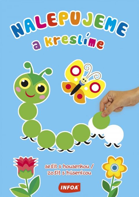 neuveden: Nalepujeme a kreslíme - sešit s housenkou / zošit s húsenicou (+samolepky)