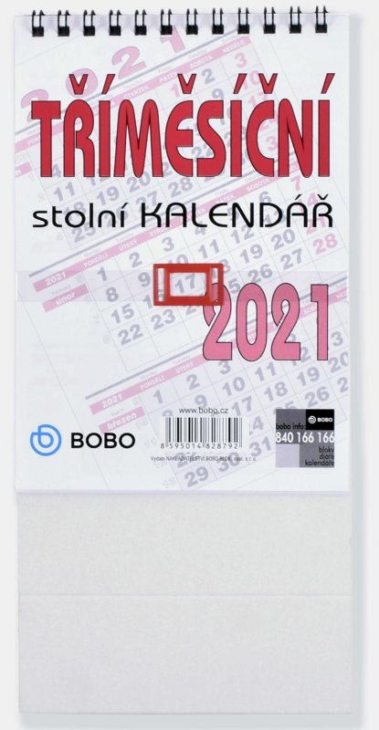 neuveden: BOBO Kalendář 2021: Stolní tříměsíční