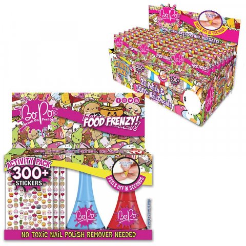 neuveden: Bo Po Sada laků na nehty a samolepek - Jídlo (mix různých barev laků)