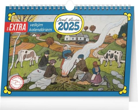neuveden: Kalendář 2025 stolní: Josef Lada s extra velkým kalendáriem, 30 × 21 cm