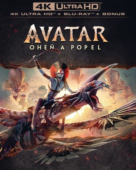 : Avatar: Oheň a popel 3BD (UHD + BD + BD bonus disk) - Edice v rukávu