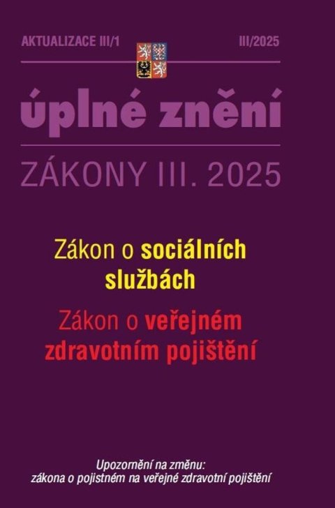 neuveden: Aktualizace III/1 2025 O sociálních službách, o veřejném zdravotním