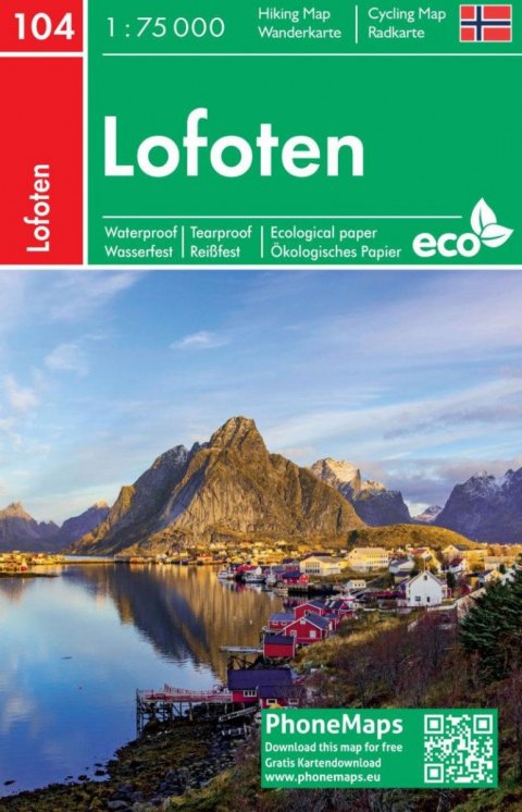 neuveden: PMN 104 Lofoty 1:75 000 / turistická a cyklistická mapa PhoneMaps
