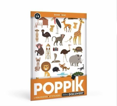 neuveden: Poppik Malý samolepkový plakát - Hnědá