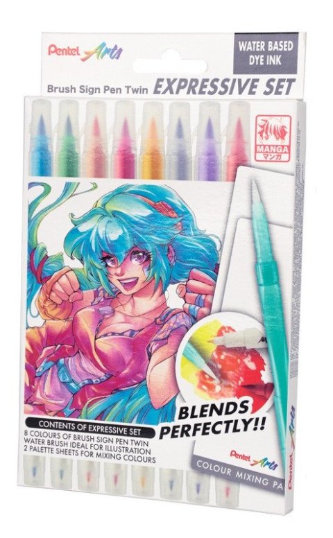 : Akvarelový set Pentel Art Brush Sign Pen Twin - Manga