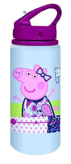 neuveden: Prastáko Peppa - Hliníková lahvička na pití s brčkem 500ml