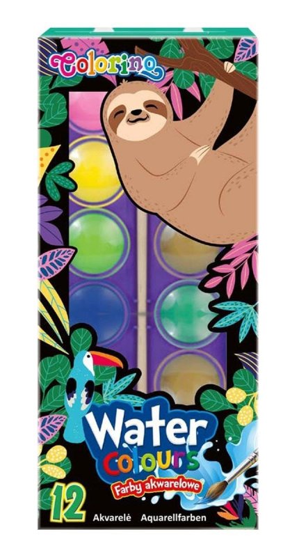 neuveden: Colorino vodové barvy Wildkid se štětcem 12 barev