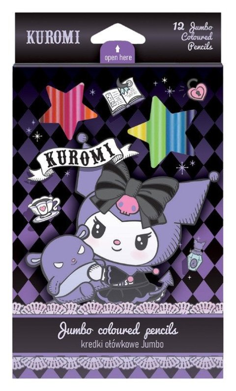 : Pastelky trojhranné Jumbo Kuromi 12 barev