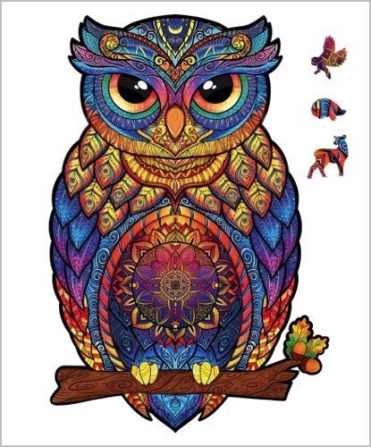: Dřevěné puzzle - Okouzlující sova