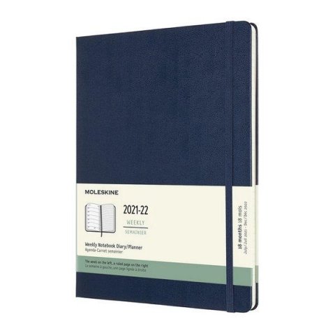 neuveden: Moleskine Zápisník plánovací 2021-2022 modrý XL, tvrdý