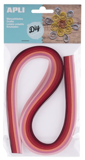 neuveden: APLI quilling papírové proužky - mix růžových barev 120 ks