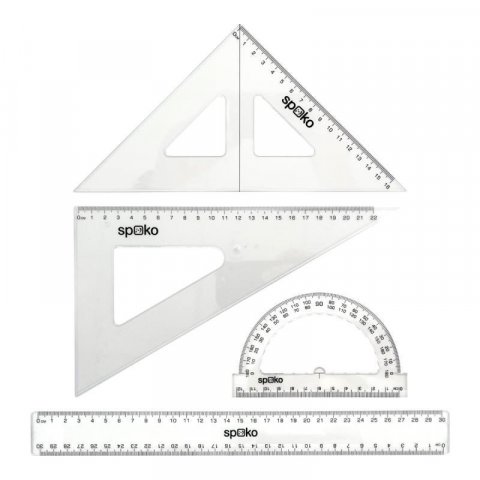 neuveden: Spoko sada pravítek 4 ks - transparentní