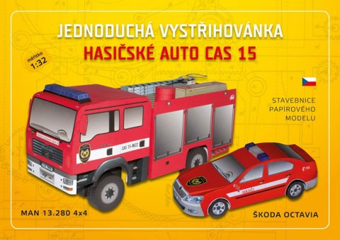 neuveden: Hasičské auto CAS 15 - Jednoduchá vystřihovánka