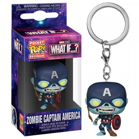 neuveden: Funko POP Keychain: Marvel What If - Zombie Captain America (klíčenka)
