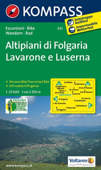 neuveden: Altipiani di folgaria,Lavarone 631 / 1:25T NKOM neuveden: Altipiani di folgaria,Lavarone 631 / 1:25T NKOM