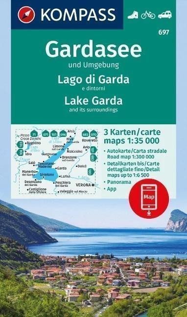 neuveden: Gardské jezero a okolí 1:35 000 / sada 3 turistických map KOMPASS 697