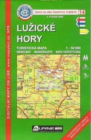 neuveden: KČT 14 Lužické hory 1:50.000 / turistická mapa
