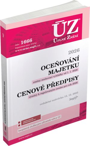 neuveden: ÚZ 1666 Oceňování majetku, Cenové předpisy, 2026