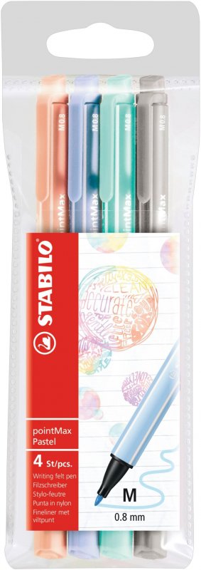 neuveden: STABILO Point Max - Pastelové barvy 4 ks