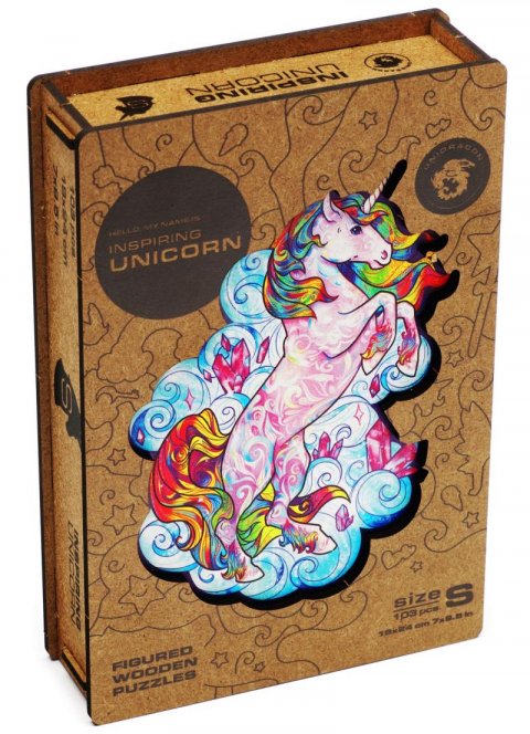 neuveden: Unidragon dřevěné puzzle - Jednorožec velikost S