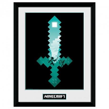 neuveden: Minecraft Zarámovaný plakát - diamantový meč