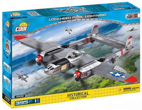 neuveden: Stavebnice COBI 5539 II World War Stíhačka Lockheed P38 Lightning/395 koste