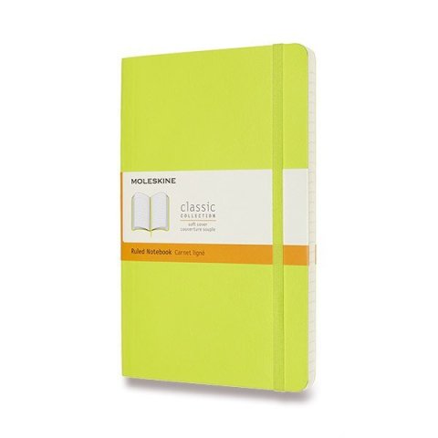 neuveden: Zápisník Moleskine - měkké desky, L, linkovaný - limetka