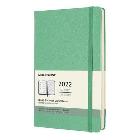 neuveden: Moleskine Plánovací zápisník 2022 zelený L, tvrdý