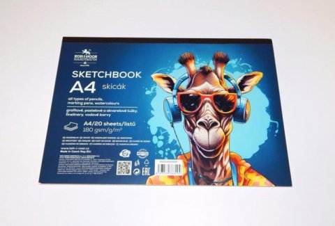 neuveden: Koh-i-noor skicák A4, 20 listů, 180g