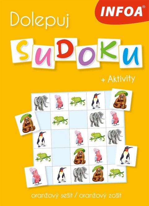 neuveden: Dolepuj sudoku + Aktivity - oranžový sešit / oranžový zožit