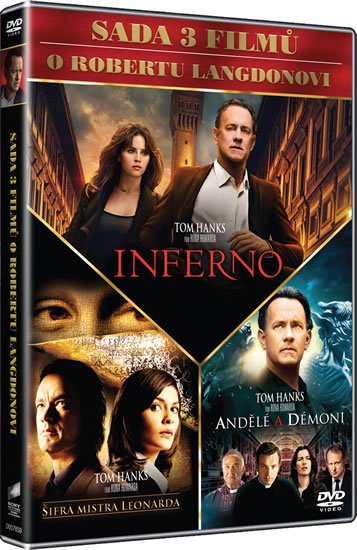 neuveden: Sada 3 filmů o Robertu Langdonovi 3DVD (Inferno, Andělé a démoni, Šifra mis
