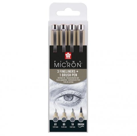 neuveden: Sakura Sada Pigma Micron Cool Gray 4 ks