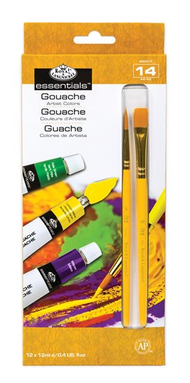 neuveden: Royal & Langnickel Kvašové barvy ARTIST 12x12ml + 2 štětce