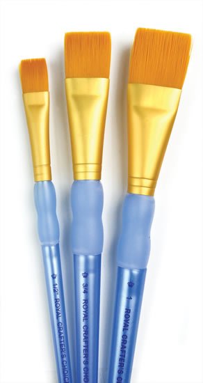 neuveden: Royal  Langnickel Sada štětců GOLD TAKLON, 3ks (ploché č.1/2,3/4,1)